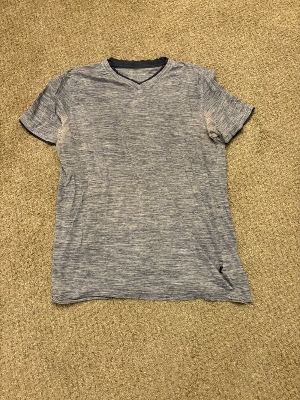 Lee Premium Blue Short Sleeve Mock Double Neck Large T-Shirt